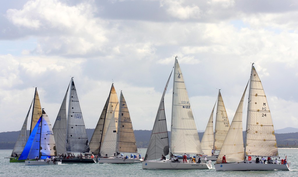 Race start for the Performance Racing division. Sail Port Stephens 2011 &copy; Sail Port Stephens Event Media